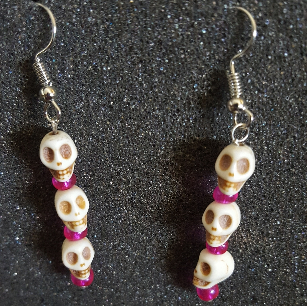 Two Pair Skull Earrings